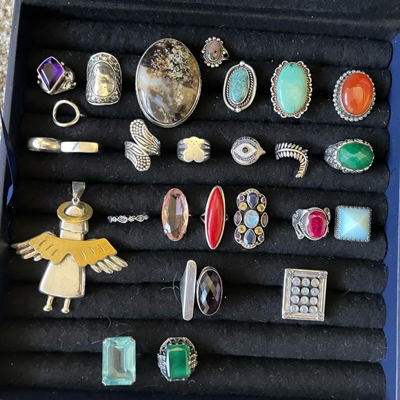 ANTIQUE, VINTAGE, STERLING Silver Rings - Picture 3 of 7